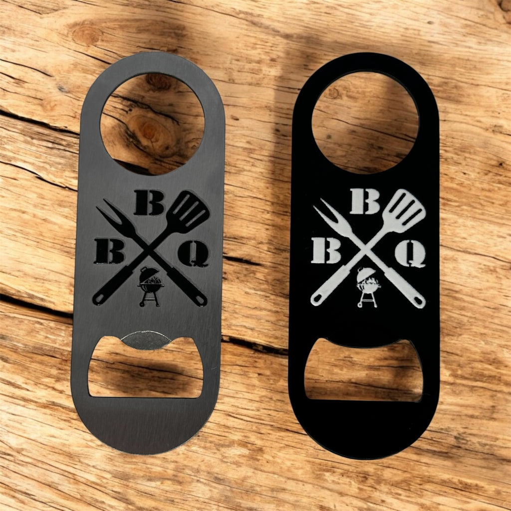 Personalized BBQ Bottle Opener — Mini Stainless Steel Gift