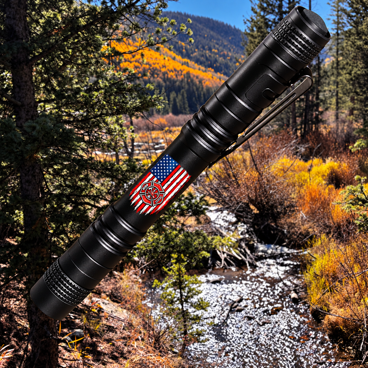 Patriotic & First Responder Mini Pen Flashlight — Optional Name Engraving